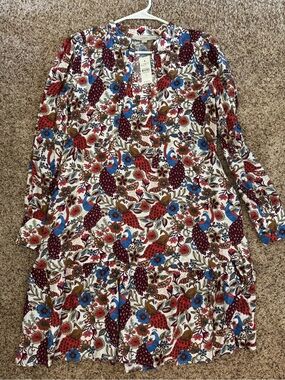 LOFT Floral Paisley Long Sleeve Tunic Dress - NWT Medium.